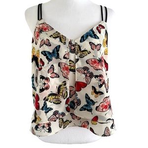 Guess multicolored layered Cami Top gorgeous Butterfly size M